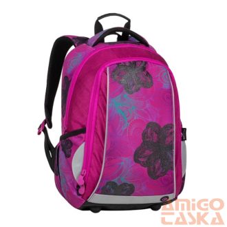 Bagmaster pink / virág mintás textil hátizsák mark20a
