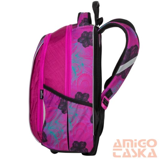 Bagmaster pink / virág mintás textil hátizsák mark20a