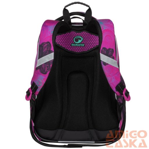 Bagmaster pink / virág mintás textil hátizsák mark20a