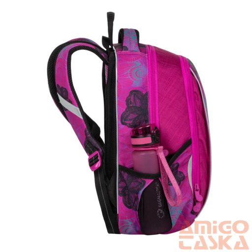 Bagmaster pink / virág mintás textil hátizsák mark20a