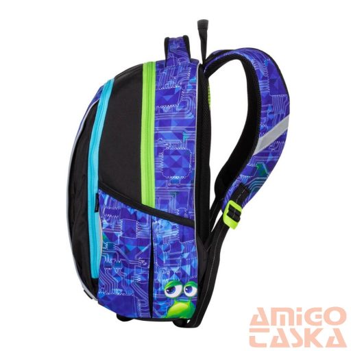 Bagmaster fekete / kék mintás textil hátizsák mark20b