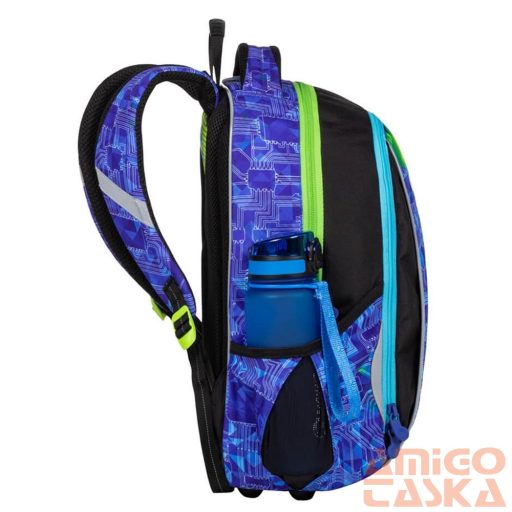 Bagmaster fekete / kék mintás textil hátizsák mark20b
