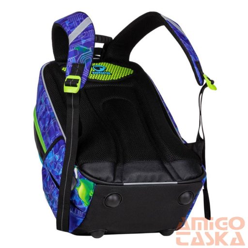 Bagmaster fekete / kék mintás textil hátizsák mark20b