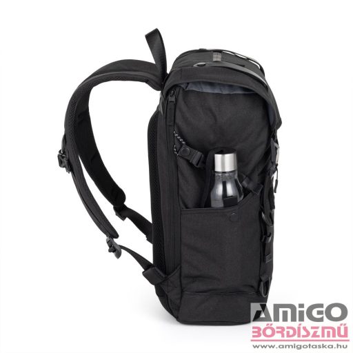 Bagmaster fekete ráhajtós textil hátizsák messenger24a
