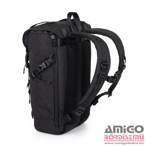 Bagmaster fekete ráhajtós textil hátizsák messenger24a