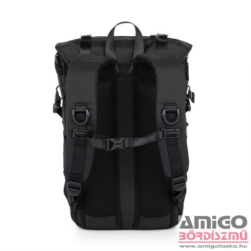 Bagmaster fekete ráhajtós textil hátizsák messenger24a