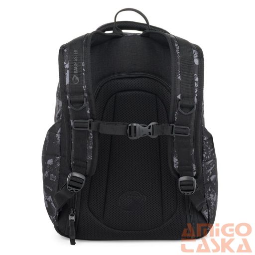 Bagmaster fekete / szürke mintás  textil hátizsák nomad25b