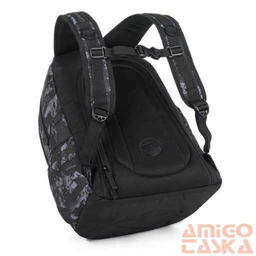 Bagmaster fekete / szürke mintás  textil hátizsák nomad25b