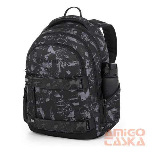 Bagmaster fekete / szürke mintás  textil hátizsák nomad25b