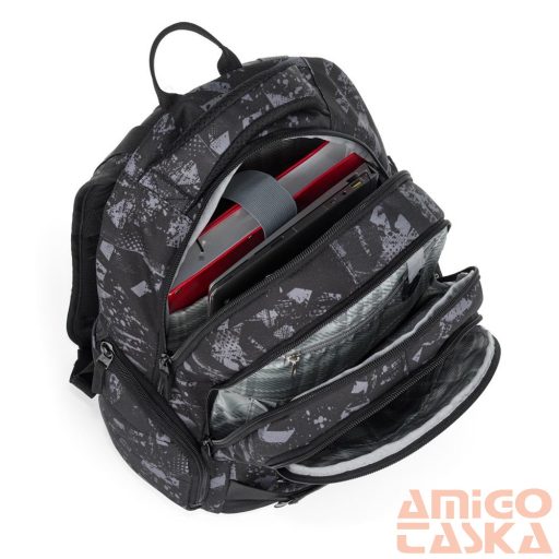 Bagmaster fekete / szürke mintás  textil hátizsák nomad25b