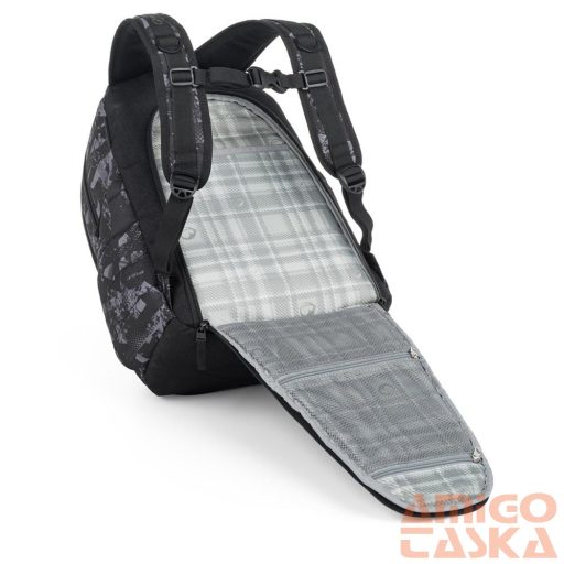 Bagmaster fekete / szürke mintás  textil hátizsák nomad25b