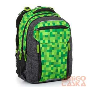   Bagmaster zöld mintás / sötétszürke textil hátizsák porto23b