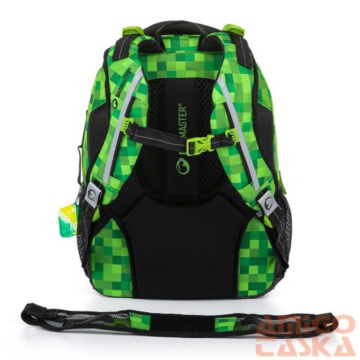 Bagmaster zöld mintás / sötétszürke textil hátizsák porto23b