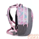 Bagmaster szürke / rózsaszín / kék mintás textil hátizsák porto24b
