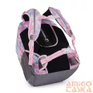 Bagmaster szürke / rózsaszín / kék mintás textil hátizsák porto24b