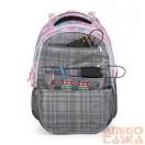 Bagmaster szürke / rózsaszín / kék mintás textil hátizsák porto24b