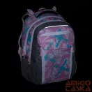 Bagmaster szürke / rózsaszín / kék mintás textil hátizsák porto24b