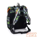 Bagmaster zöld / leopárdos ergonómiai iskolatáska prim24b