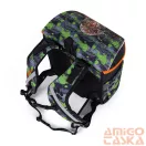 Bagmaster zöld / leopárdos ergonómiai iskolatáska prim24b