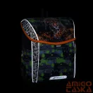 Bagmaster zöld / leopárdos ergonómiai iskolatáska prim24b