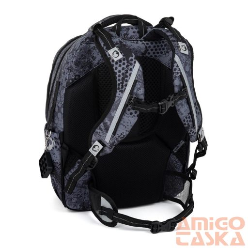 Bagmaster szürke / fekete mintás textil hátizsák zipster25b