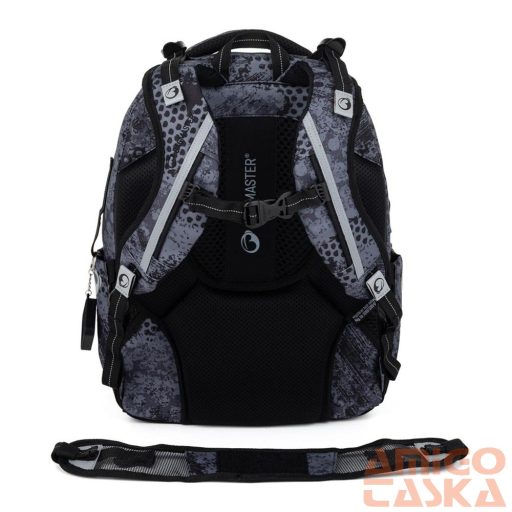 Bagmaster szürke / fekete mintás textil hátizsák zipster25b