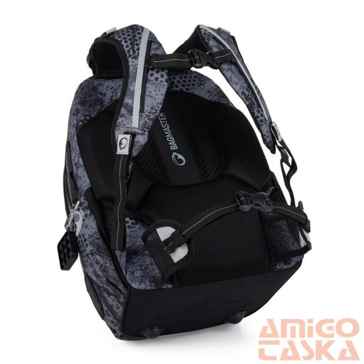 Bagmaster szürke / fekete mintás textil hátizsák zipster25b