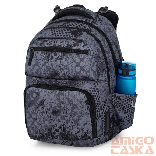 Bagmaster szürke / fekete mintás textil hátizsák zipster25b