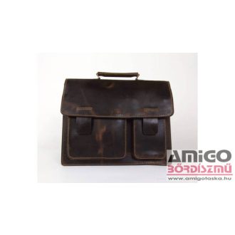   Blázek barna három rekeszes laptoptartós bőr aktatáska ba-1044-po