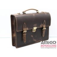   Blázek barna egy rekeszes három csatos bőr aktatáska ba-941/po