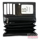 Blackline fekete patentos nagy bőr pénztárca w8144-5a