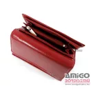 Blackline piros kívül cipzáras közepes női bőr pénztárca w8627-3