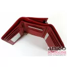 Blackline piros kívül cipzáras közepes női bőr pénztárca w8627-3