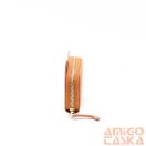 Bőr csaubarna erezett körbecipzáras cicás kártyatartó 6308