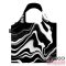 Briony fekete / fehér mintás bevásárló táska sb020-black marble