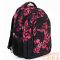 Budmil fekete / pink virágmintás textil hátizsák 10110149/s89