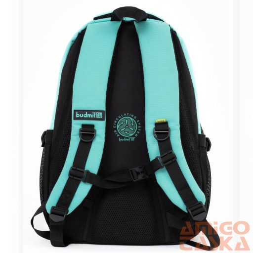 Budmil mentazöld / fekete textil hátizsák 10110183/s48