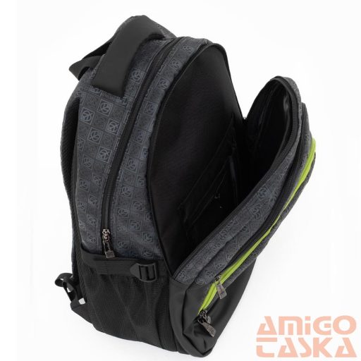 Budmil szürke / zöld textil hátizsák 10110183/s50