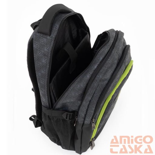Budmil szürke / zöld textil hátizsák 10110183/s50