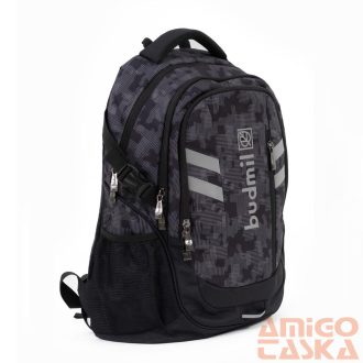   Budmil szürke / fekete mintás textil hátizsák 10110221/s20