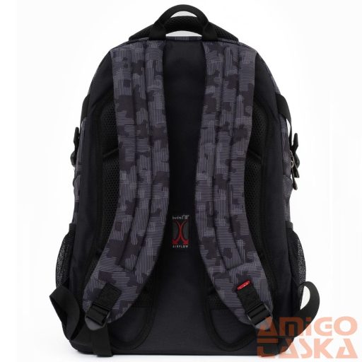Budmil szürke / fekete mintás textil hátizsák 10110221/s20