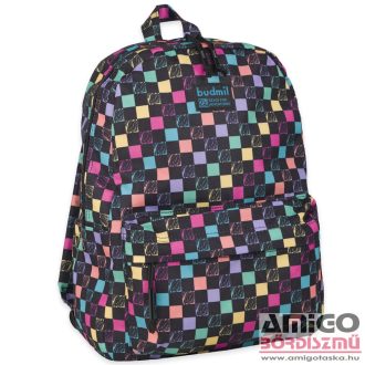   Budmil színes kockás / fekete textil hátizsák 10110261/s2