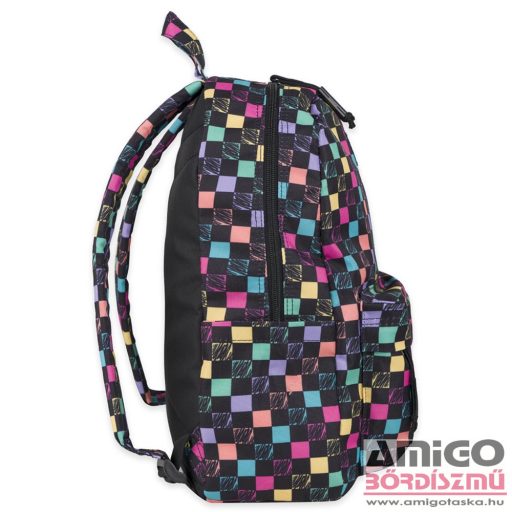Budmil színes kockás / fekete textil hátizsák 10110261/s2