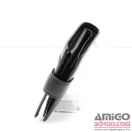 Cefiro fekete patentos férfi bőr pénztárca xh36-3152-1a