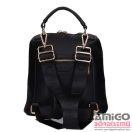 Chiara fekete elöl zsebes rostbőr női kézi / váll / hátitáska e658-bis pola