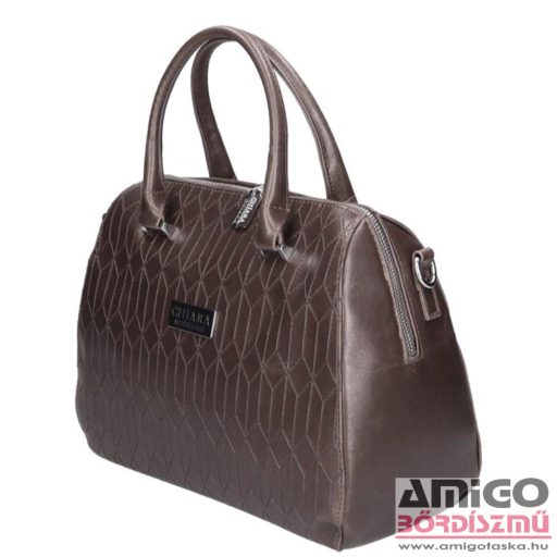 Chiara bronz / mintás rostbőr női kézi / válltáska k7026g-bis malaga