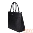 Chiara fekete erezett / virágmintás rostbőr női kézi / válltáska k708 salamank