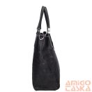 Chiara fekete erezett / virágmintás rostbőr női kézi / válltáska k708 salamank