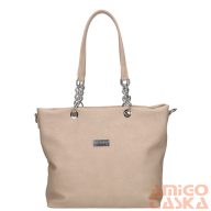   Chiara bézs / levélmintás rostbőr női válltáska l5008 dawida