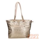 Chiara fényes arany / levélmintás rostbőr női válltáska l5008 dawida